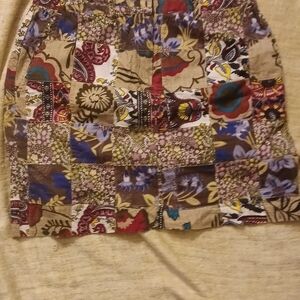 Larry Levine Multicolor Floral Skirt